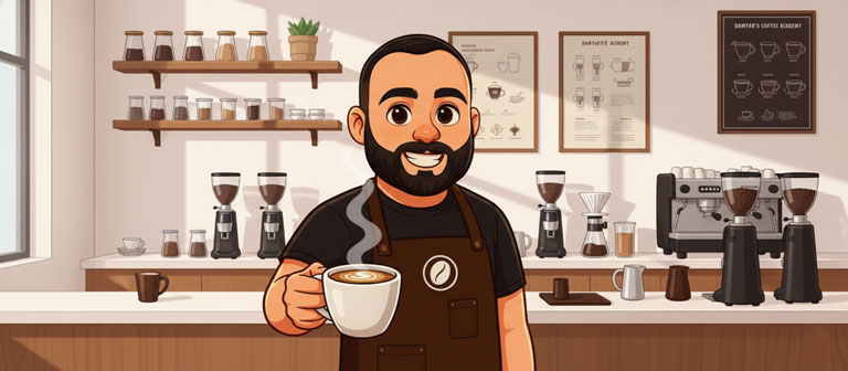 باریستای دم‌یار یک فنجان قهوه آمریکانوی بی‌نقص را تعارف می‌کند